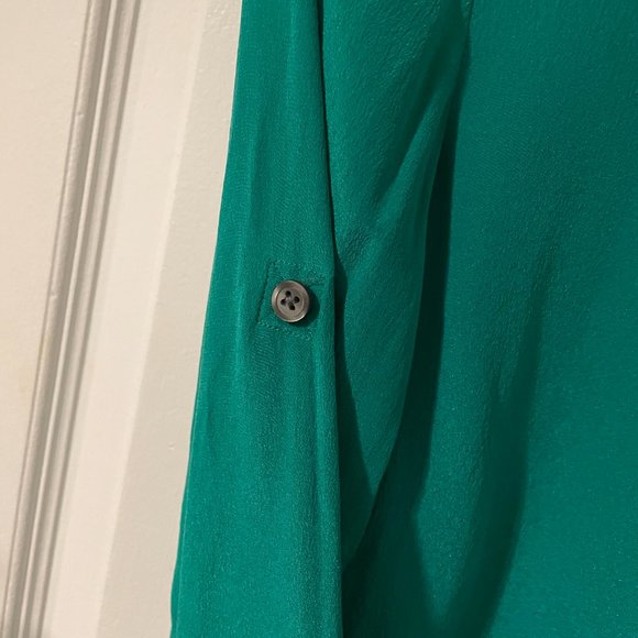 Banana Republic Teal Silk Blouse - Picture 6 of 7